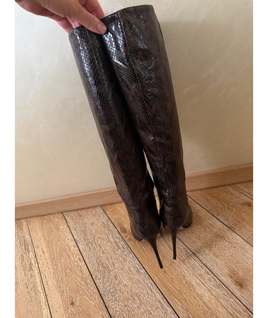 PARIS TEXAS Коричневые кожаные сапоги, фото 4