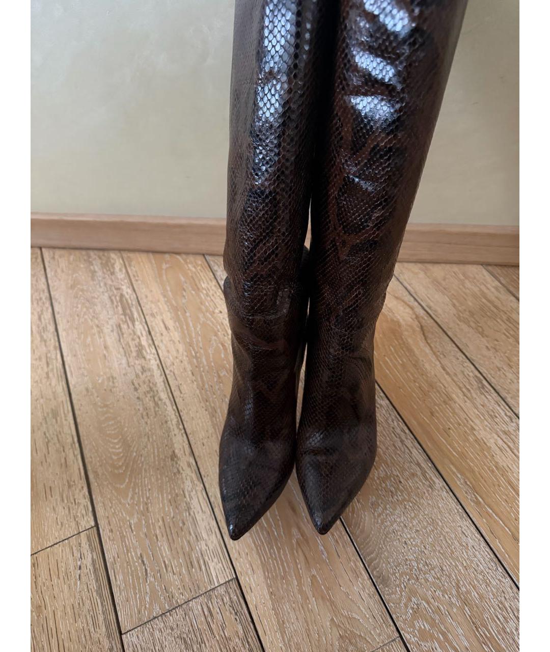 PARIS TEXAS Коричневые кожаные сапоги, фото 2