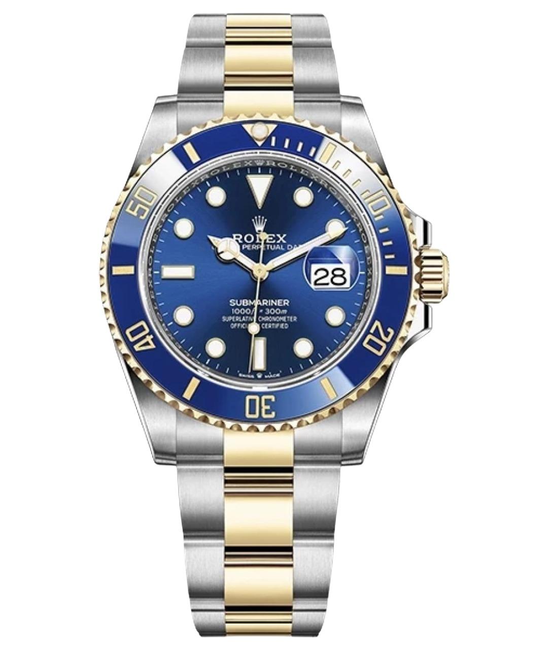 ROLEX Темно-синие часы из желтого золота, фото 1