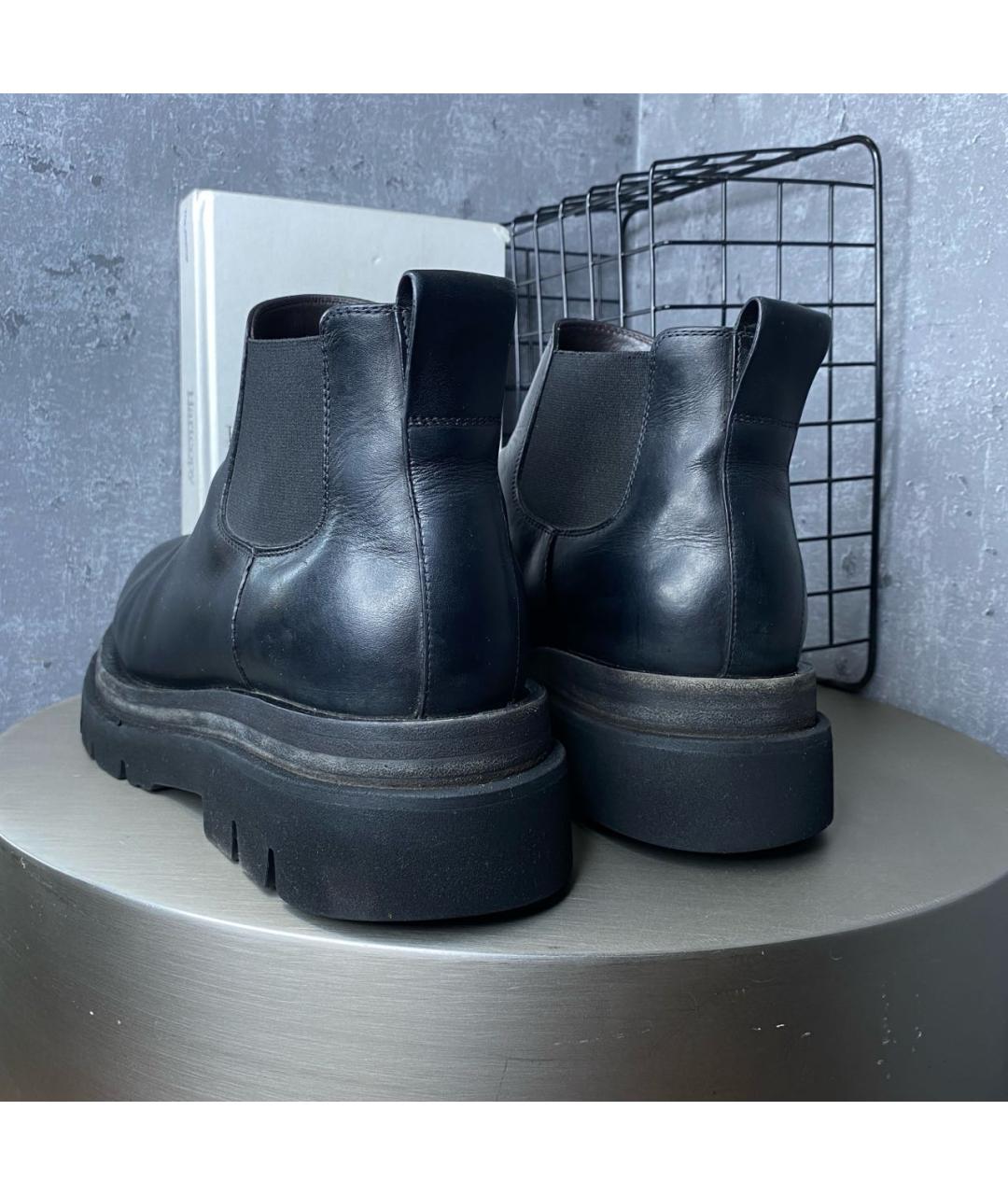 BOTTEGA VENETA Черные кожаные высокие ботинки, фото 4