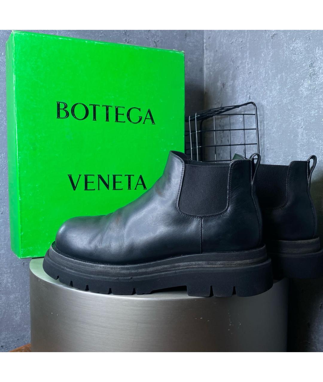 BOTTEGA VENETA Черные кожаные высокие ботинки, фото 2