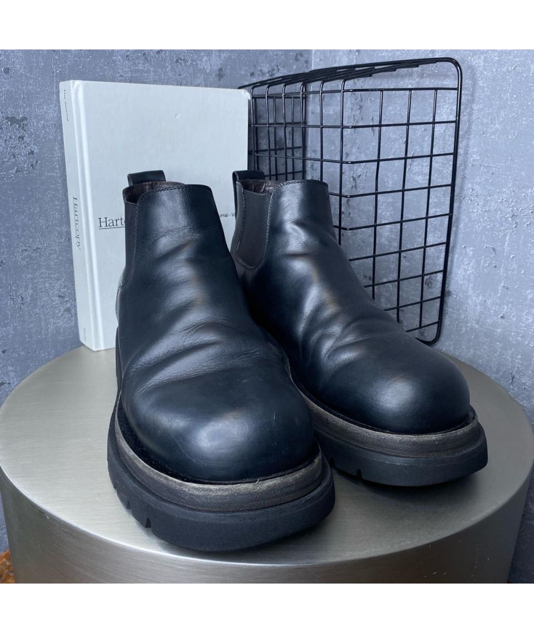 BOTTEGA VENETA Черные кожаные высокие ботинки, фото 3