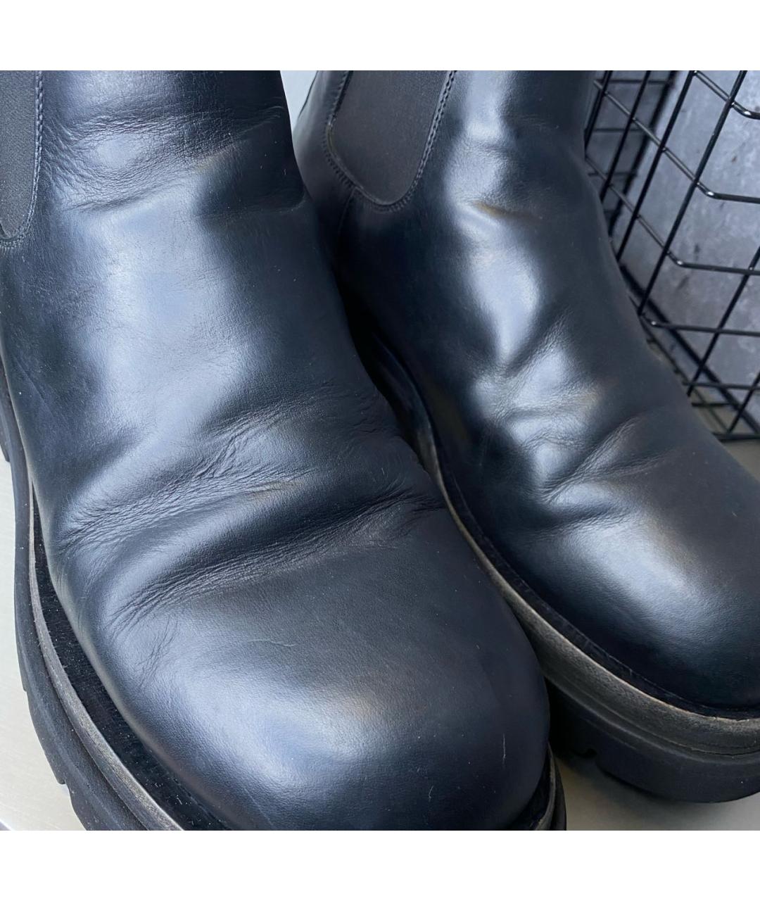 BOTTEGA VENETA Черные кожаные высокие ботинки, фото 7