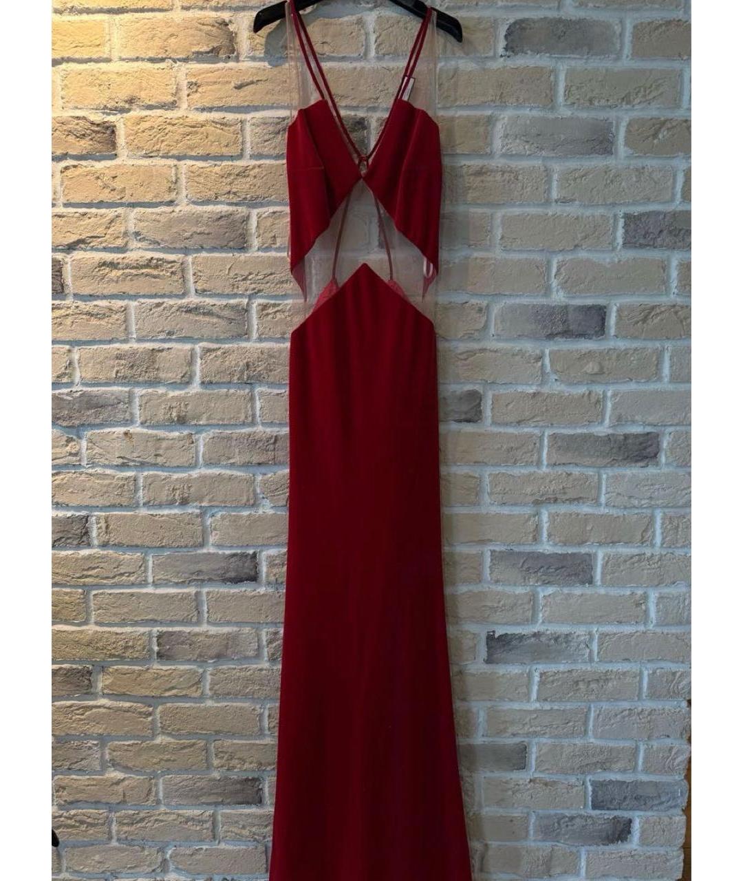 ELISABETTA FRANCHI Бордовое бархатное вечернее платье, фото 4