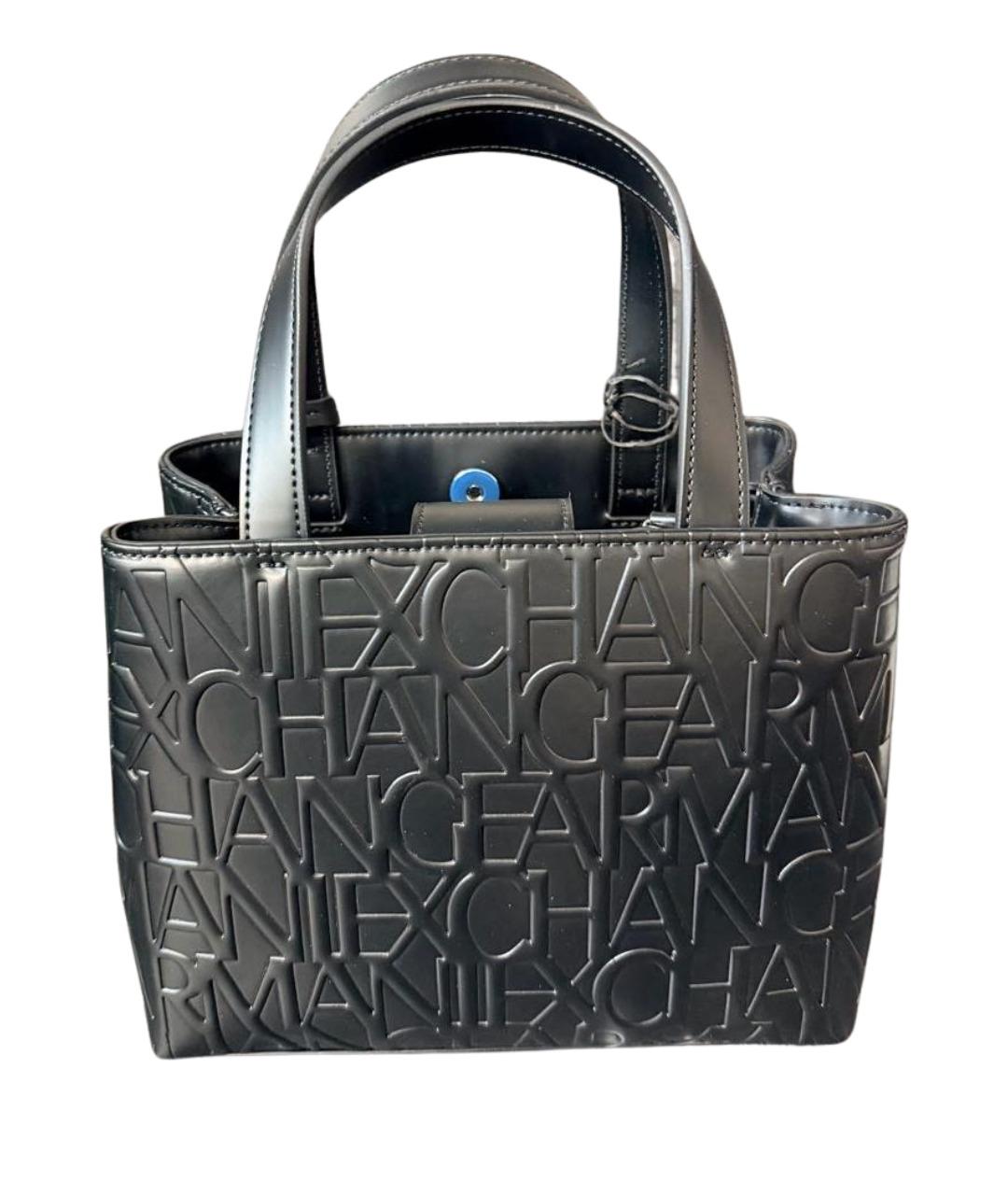 ARMANI EXCHANGE Черная сумка с короткими ручками из искусственной кожи, фото 1