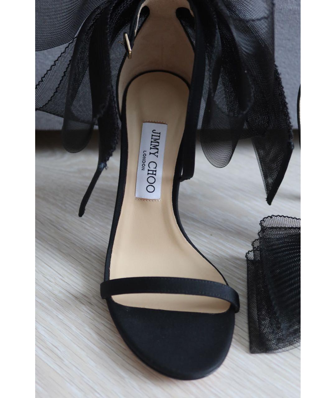 JIMMY CHOO Черные текстильные босоножки, фото 3