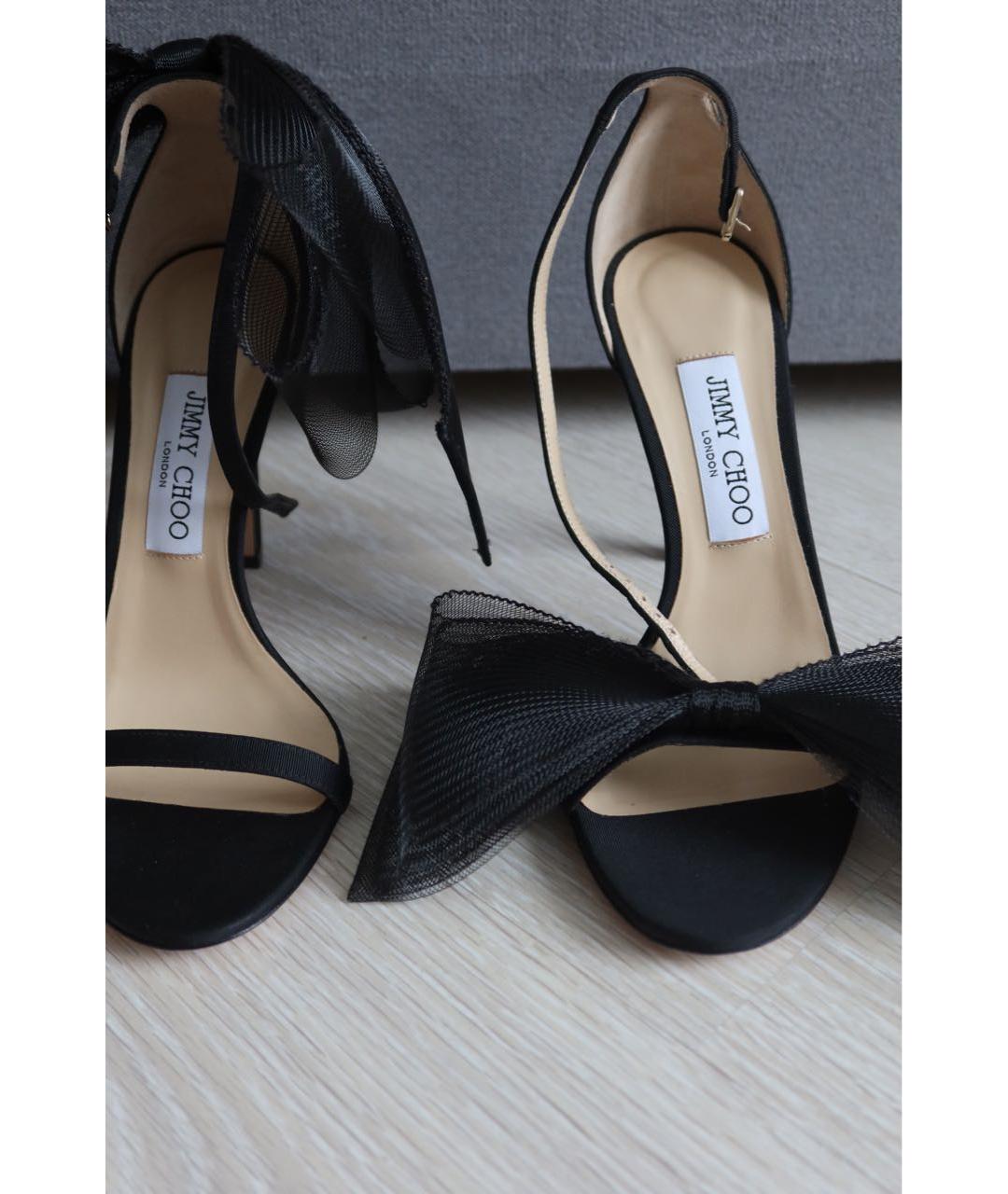 JIMMY CHOO Черные текстильные босоножки, фото 8