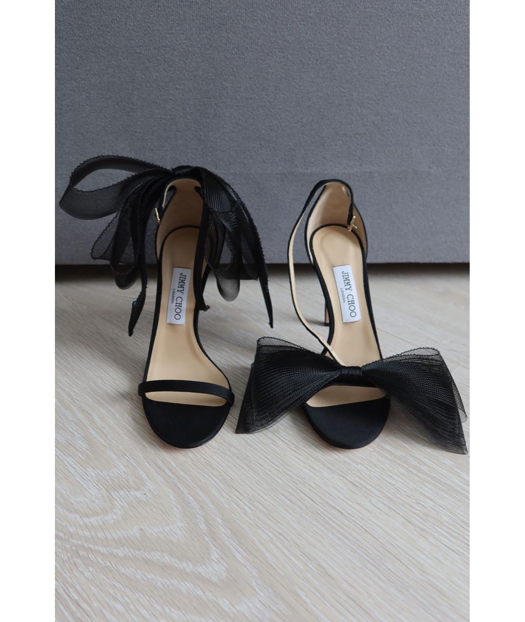 JIMMY CHOO Черные текстильные босоножки, фото 2