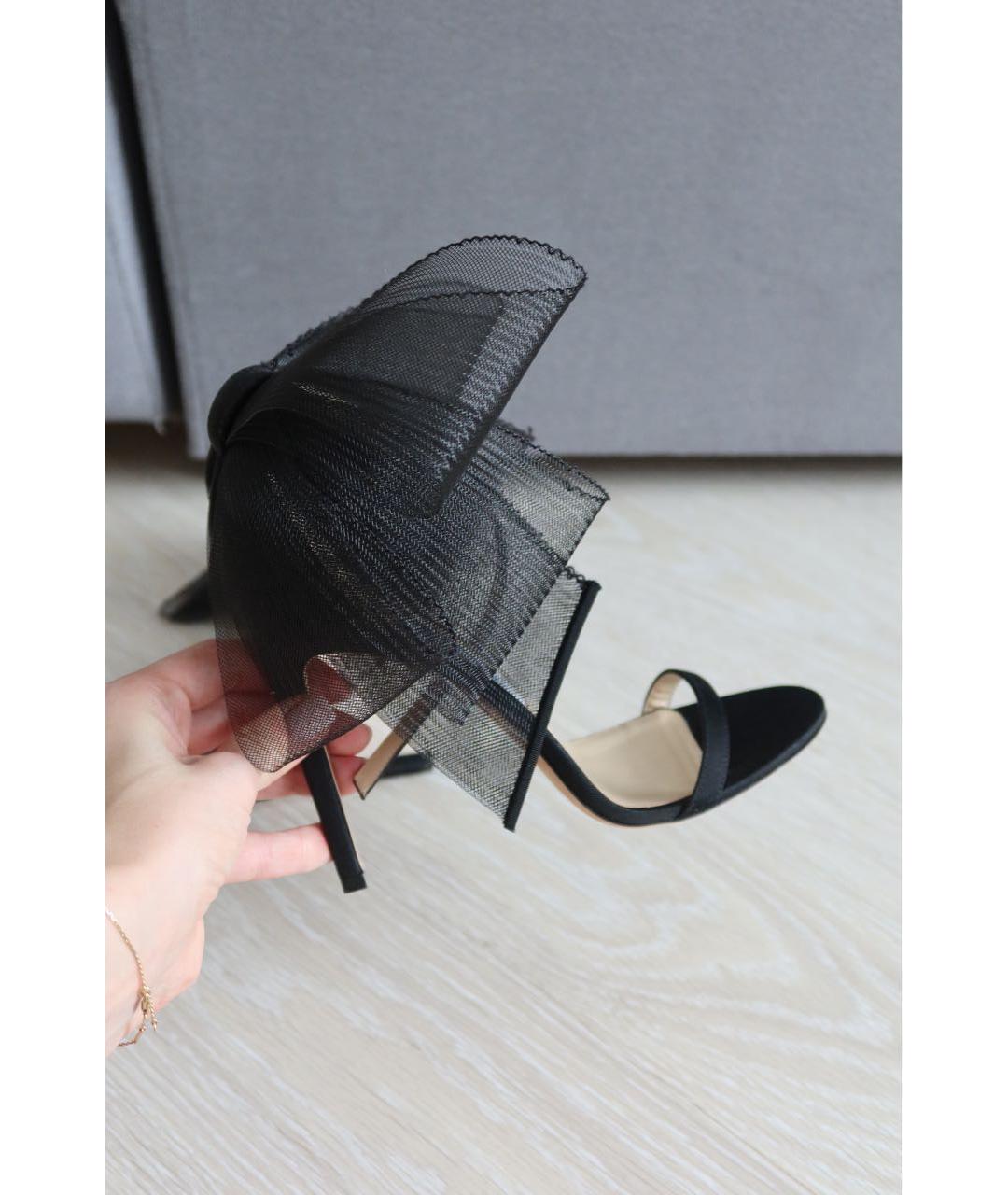 JIMMY CHOO Черные текстильные босоножки, фото 7