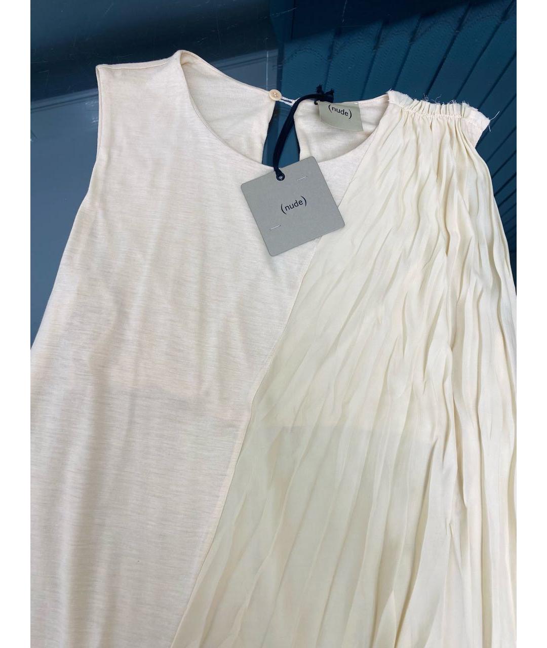 NUDE Бежевое вискозное повседневное платье, фото 3