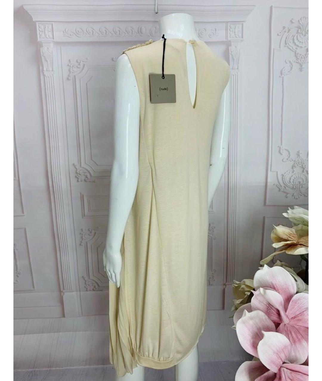 NUDE Бежевое вискозное повседневное платье, фото 8