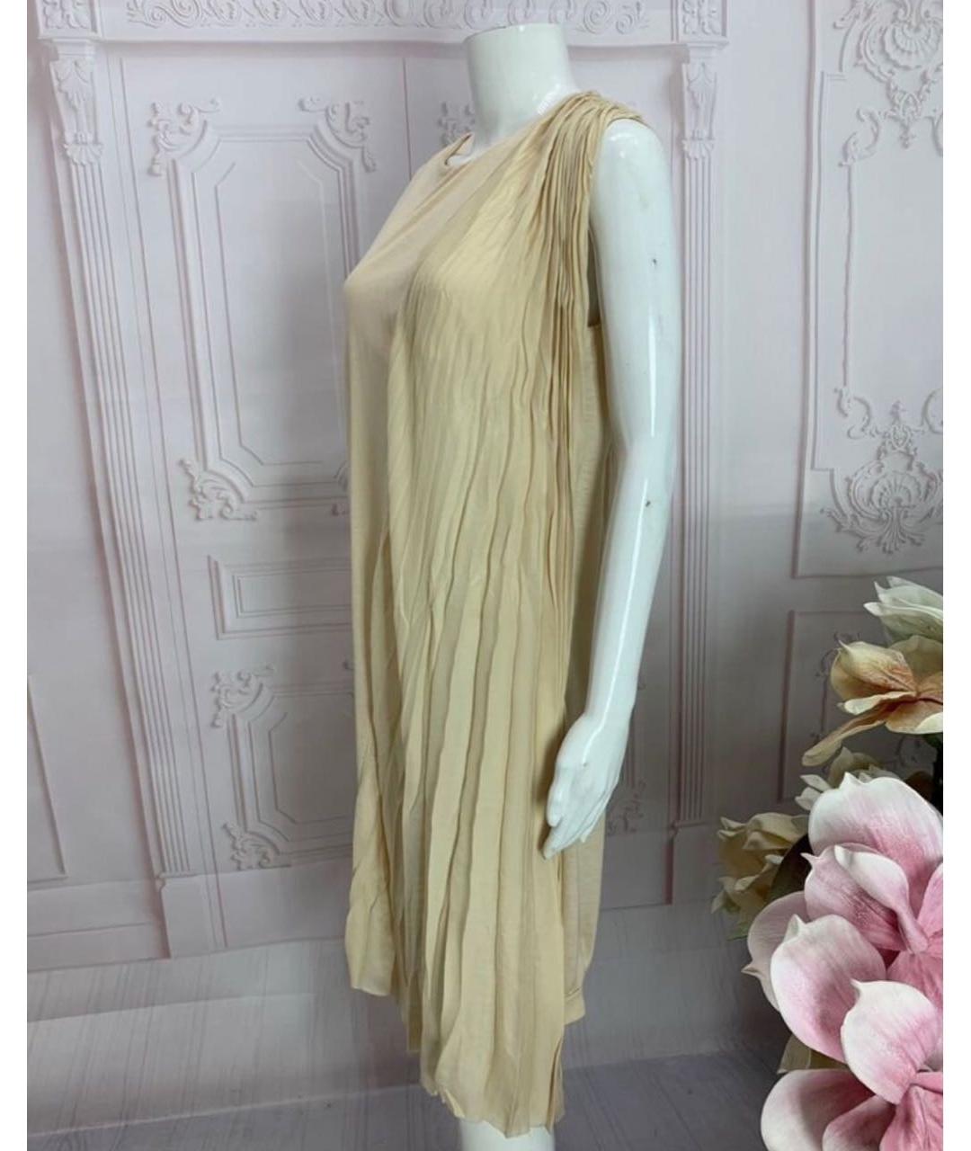 NUDE Бежевое вискозное повседневное платье, фото 7