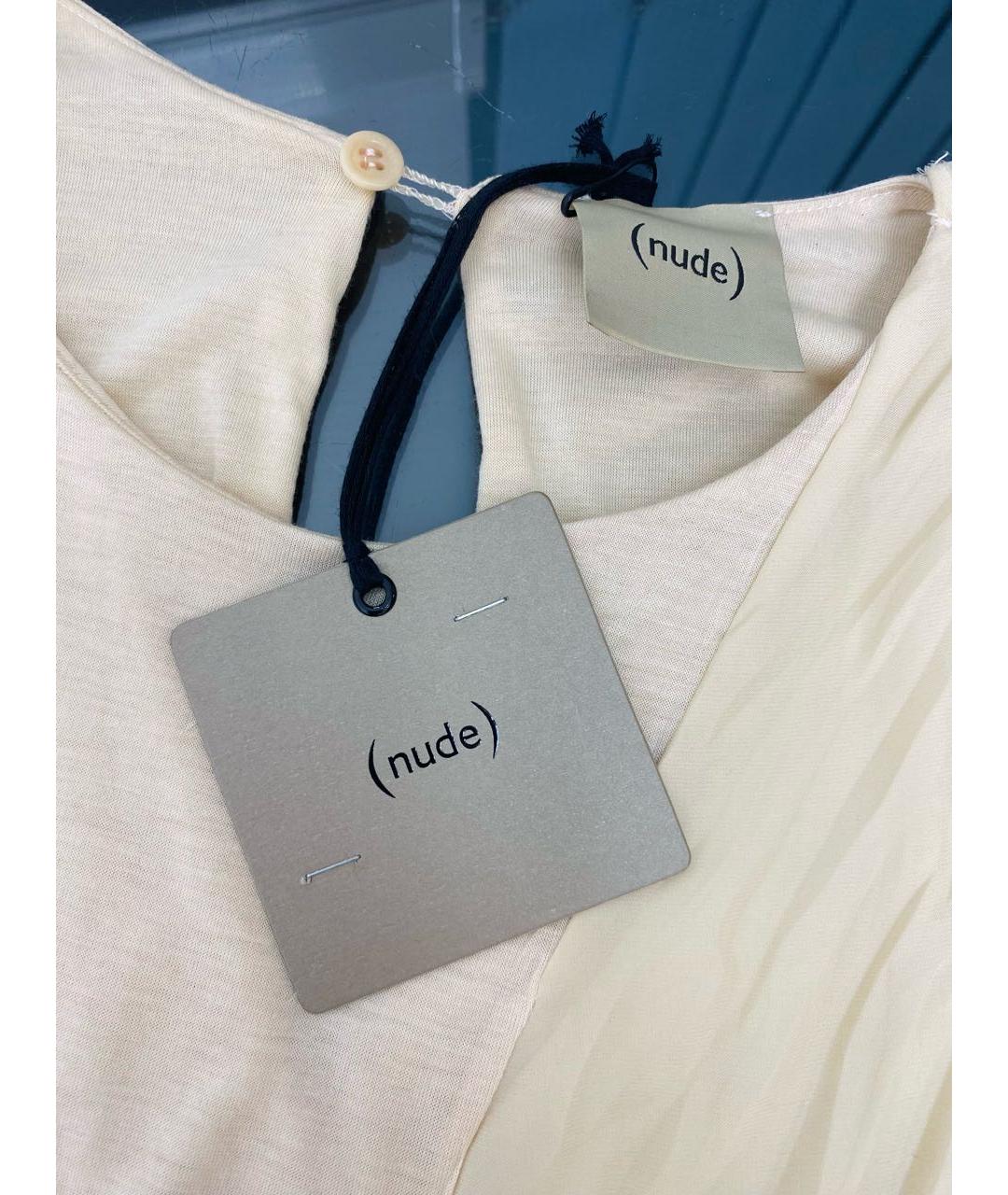 NUDE Бежевое вискозное повседневное платье, фото 4