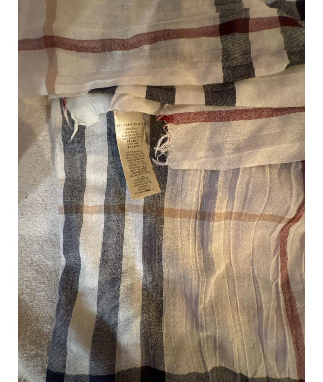 BURBERRY Бежевый шерстяной шарф, фото 2
