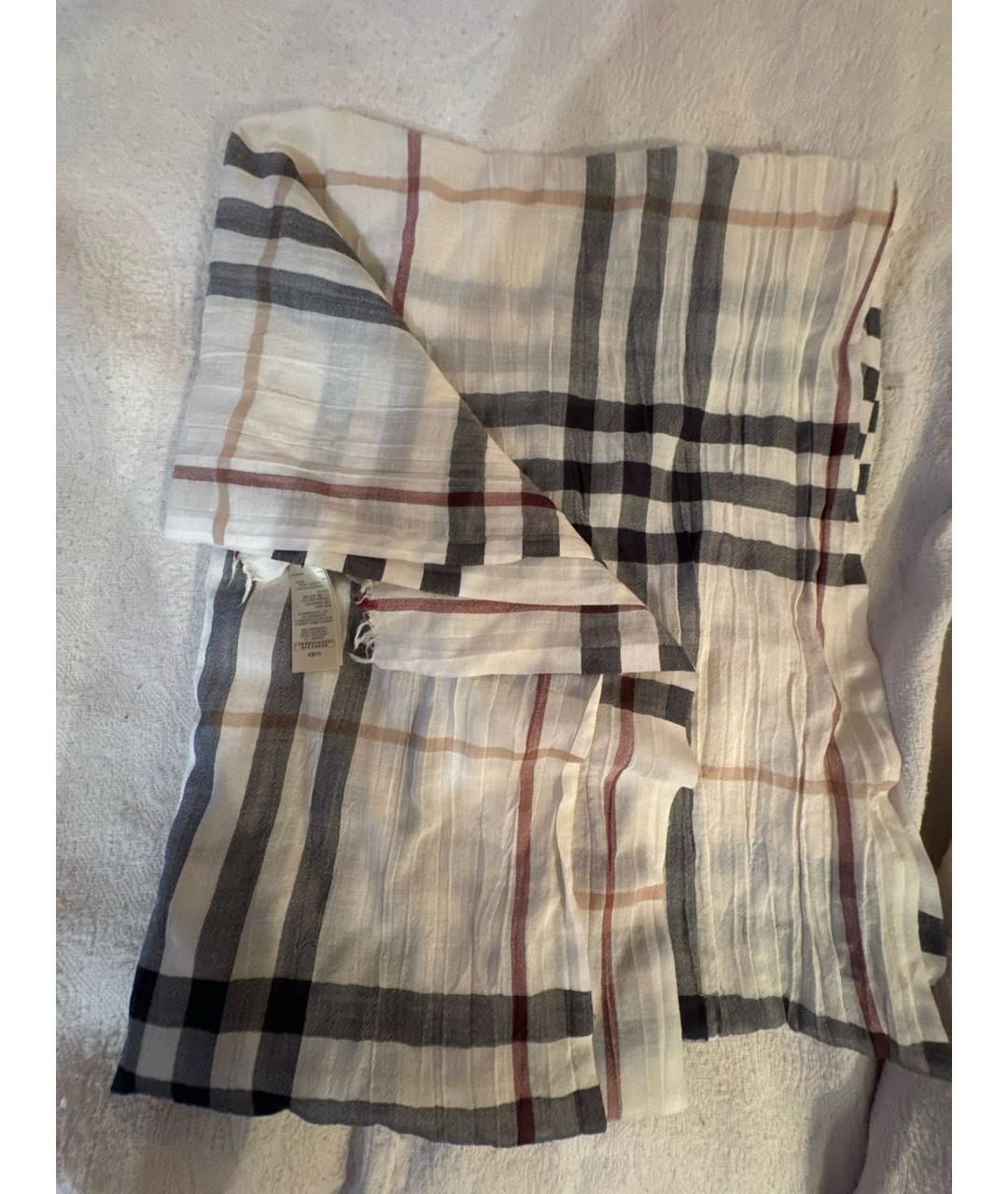 BURBERRY Бежевый шерстяной шарф, фото 5