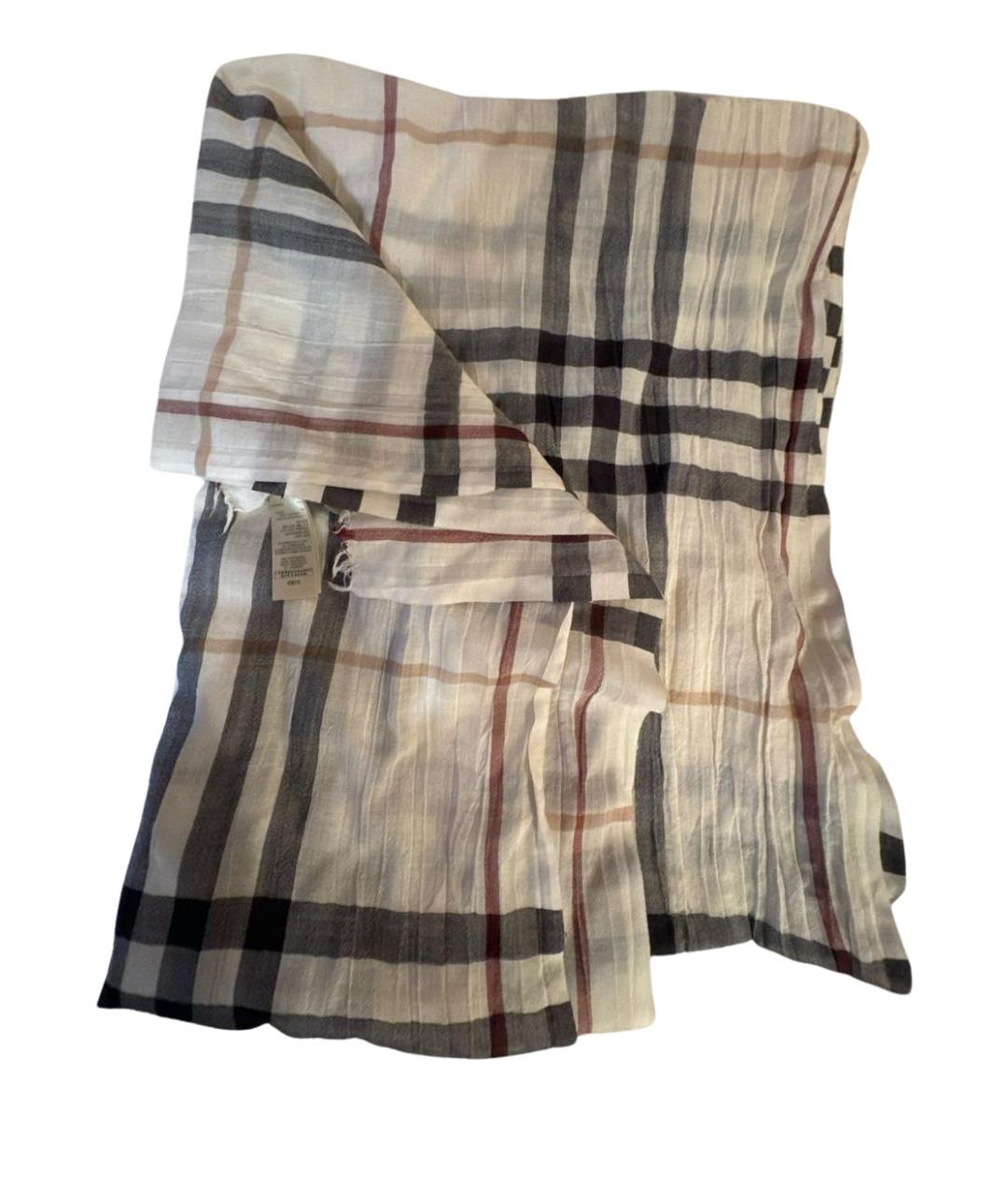 BURBERRY Бежевый шерстяной шарф, фото 1