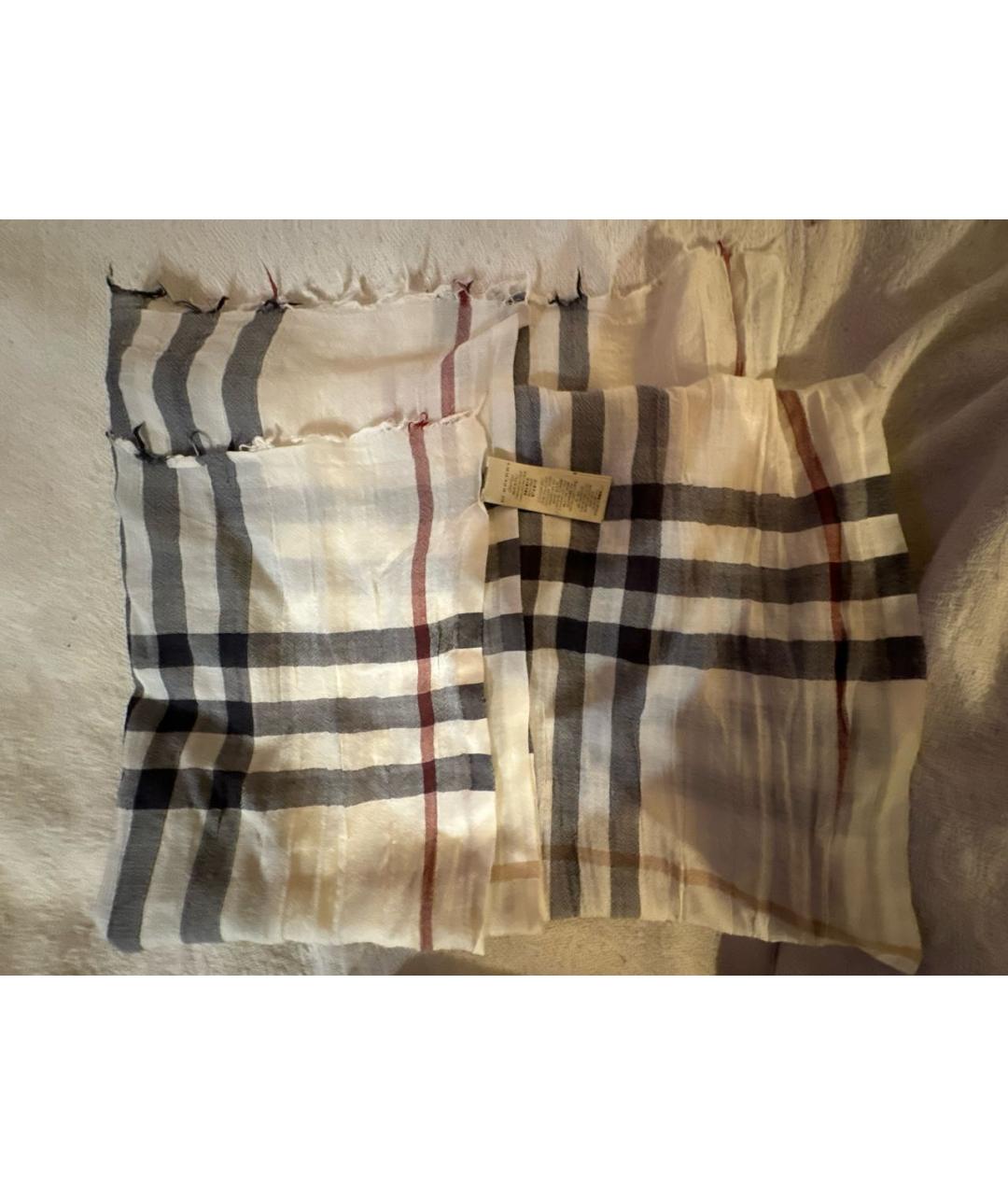BURBERRY Бежевый шерстяной шарф, фото 4