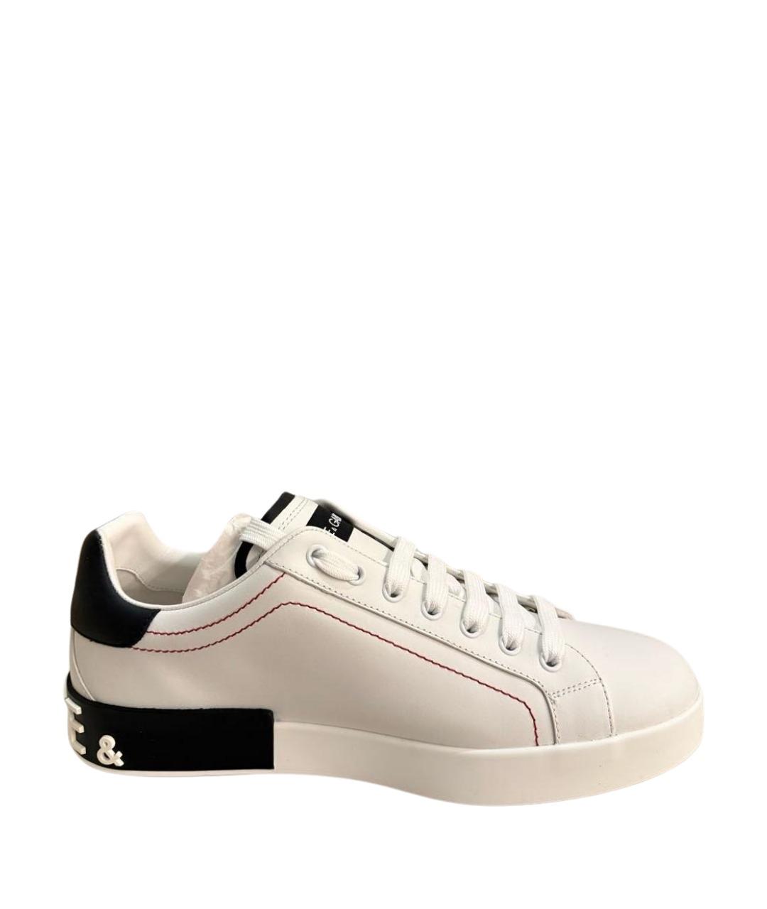 DOLCE&GABBANA Белые кожаные низкие кроссовки / кеды, фото 1