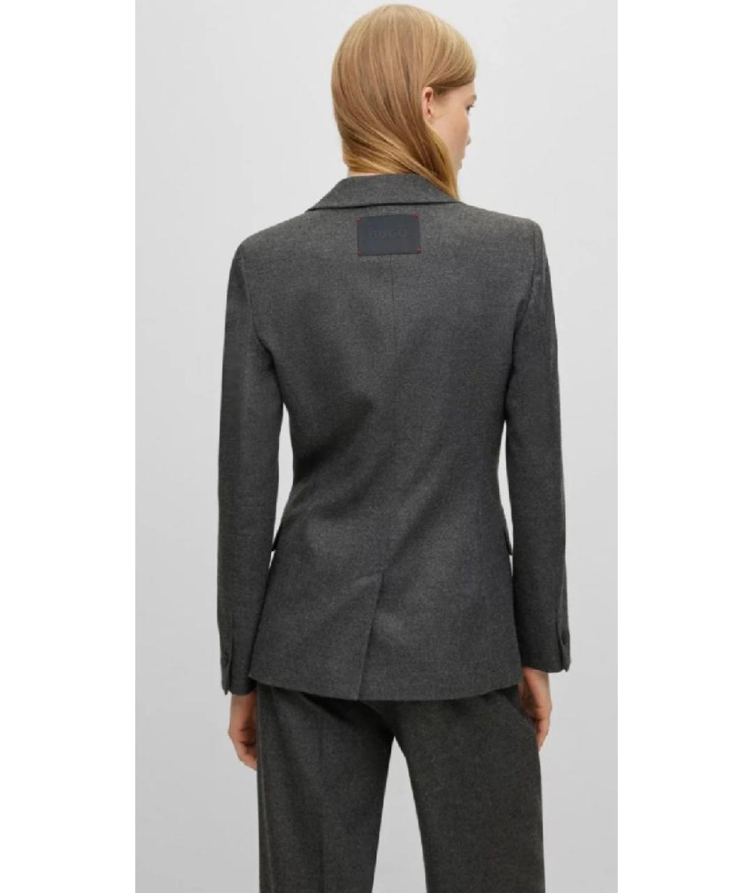 HUGO Антрацитовый полиэстеровый жакет/пиджак, фото 2