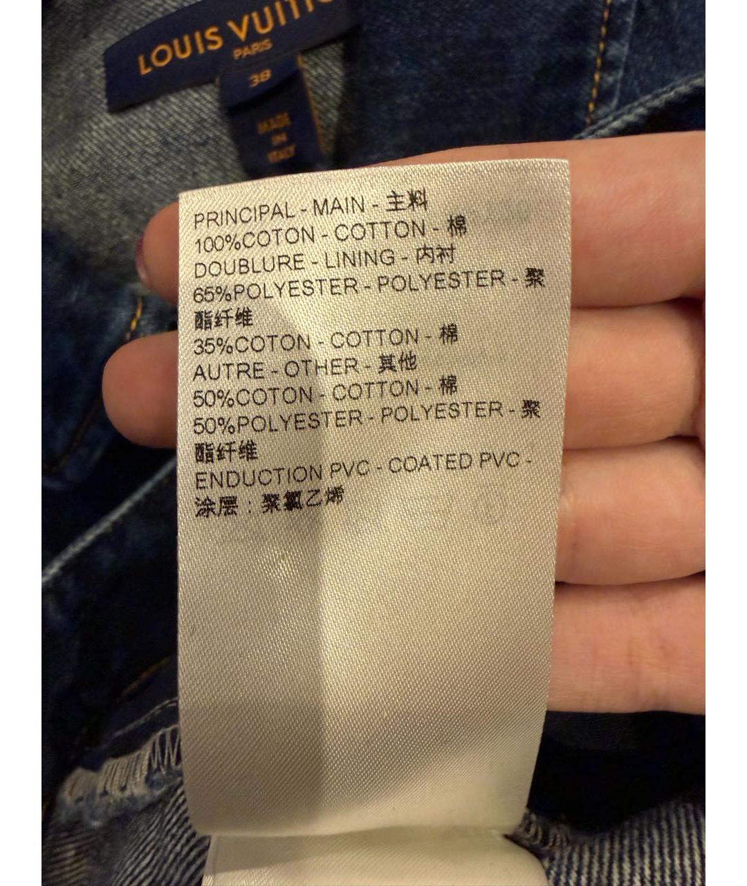 LOUIS VUITTON Темно-синие хлопковые прямые джинсы, фото 6