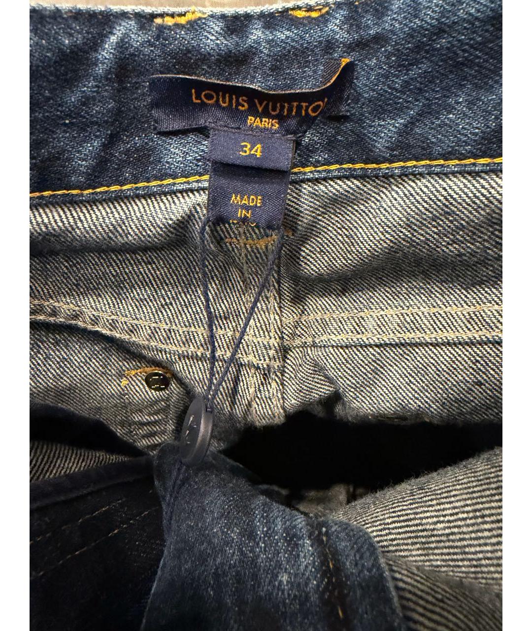 LOUIS VUITTON Темно-синие хлопковые прямые джинсы, фото 3