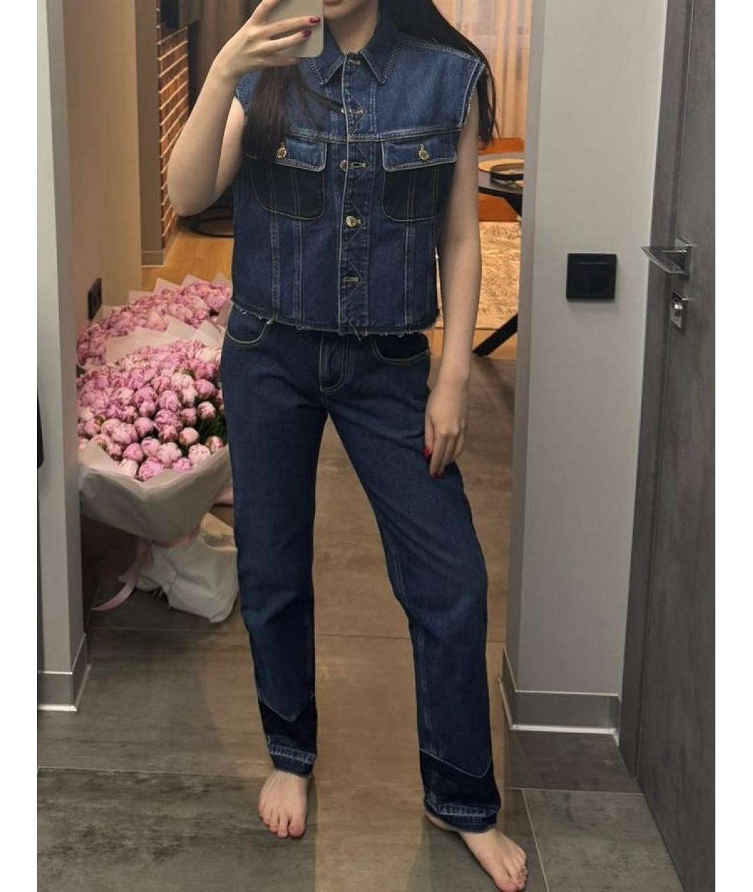 LOUIS VUITTON Темно-синие хлопковые прямые джинсы, фото 5