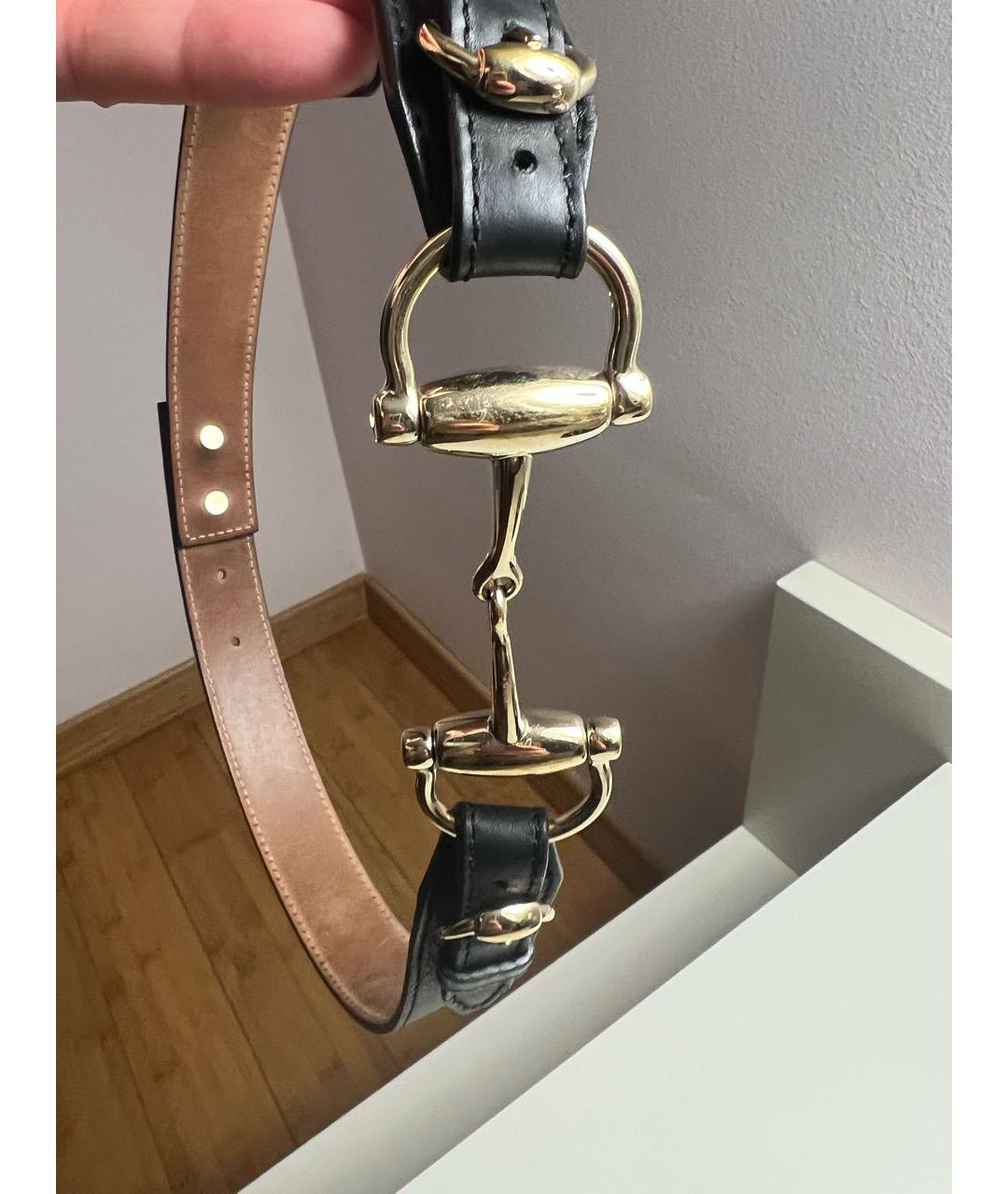 GUCCI Черный кожаный ремень, фото 2