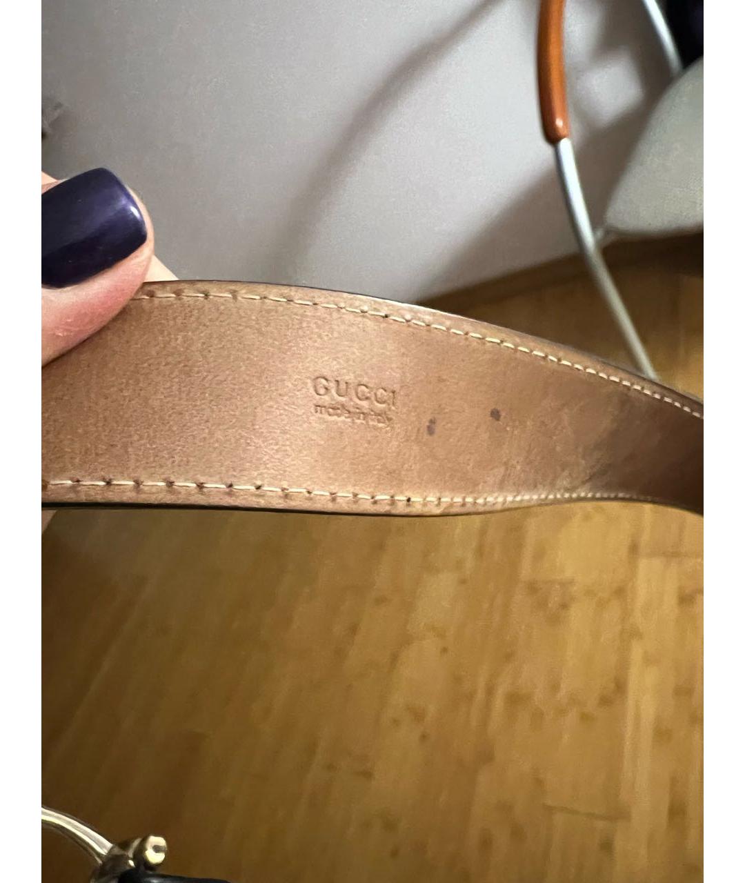 GUCCI Черный кожаный ремень, фото 3