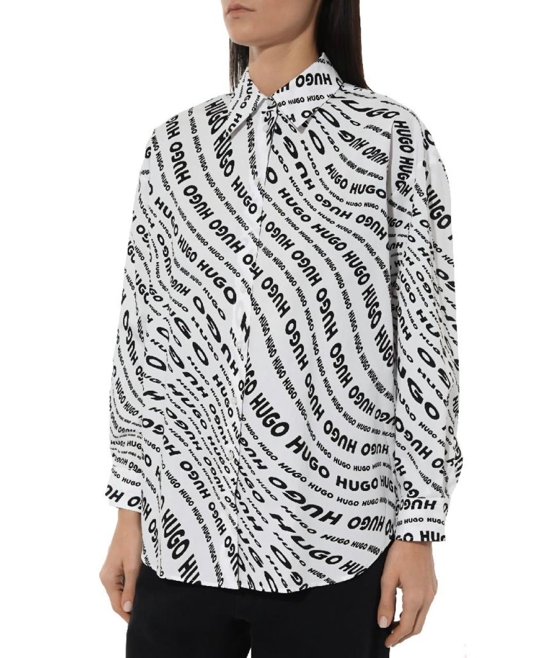HUGO Белая хлопковая рубашка, фото 3