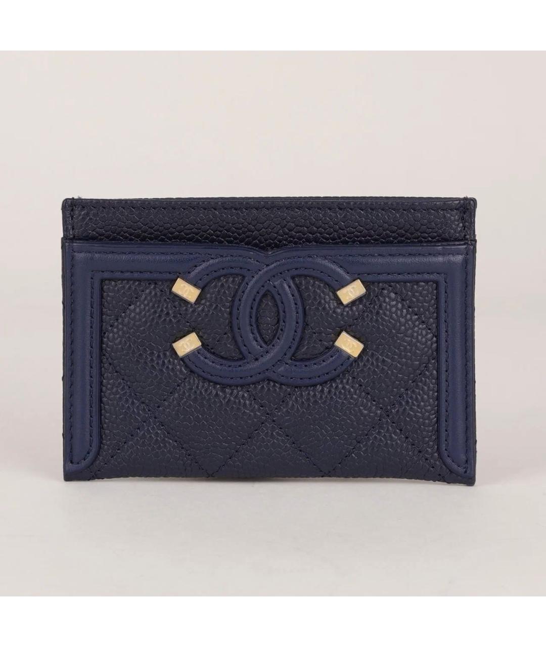 CHANEL Темно-синий кожаный кардхолдер, фото 9