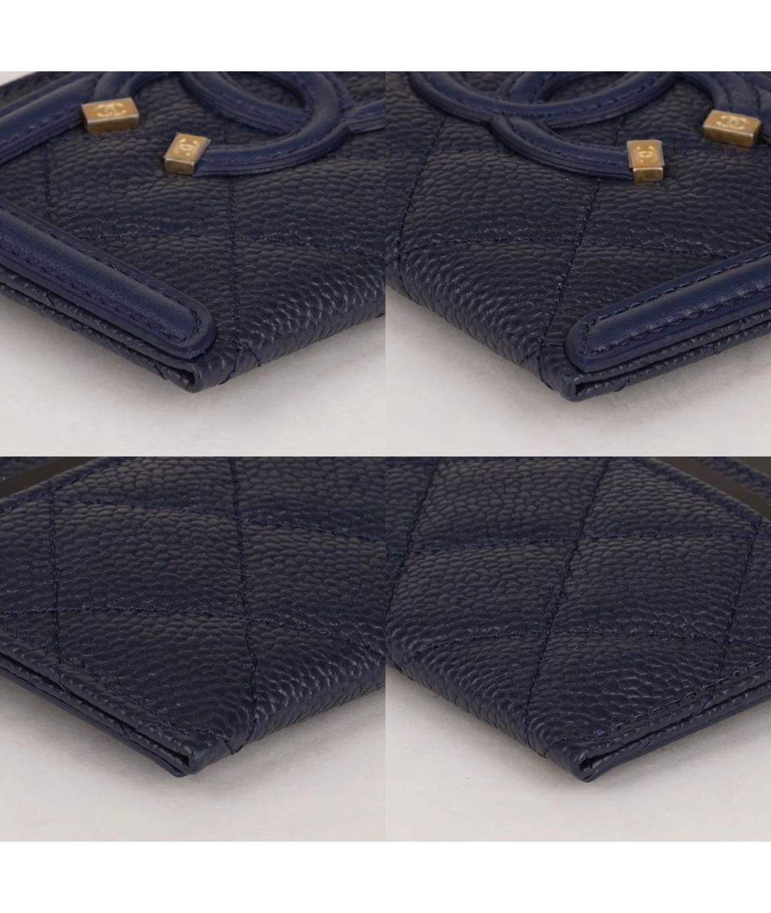 CHANEL Темно-синий кожаный кардхолдер, фото 7