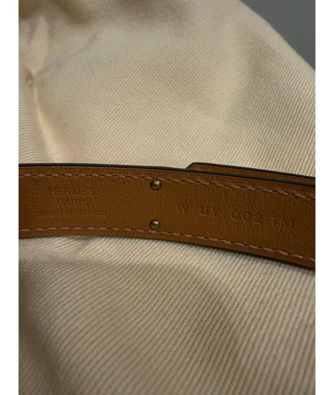 HERMES Коралловый кожаный ремень, фото 3