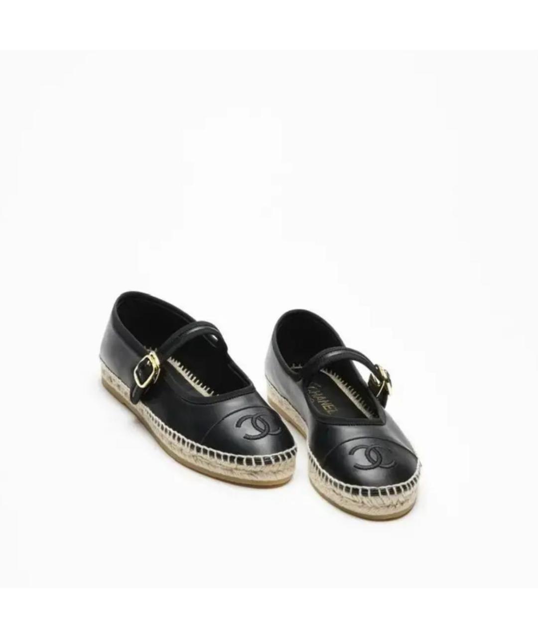 CHANEL Черные кожаные балетки, фото 2