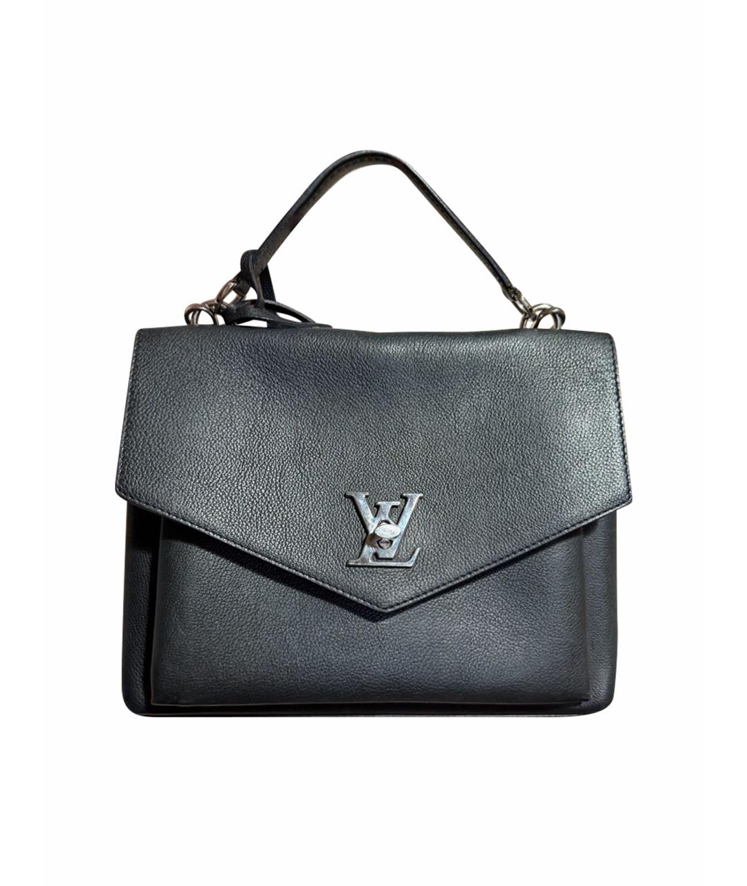 LOUIS VUITTON Черная кожаная сумка с короткими ручками, фото 1