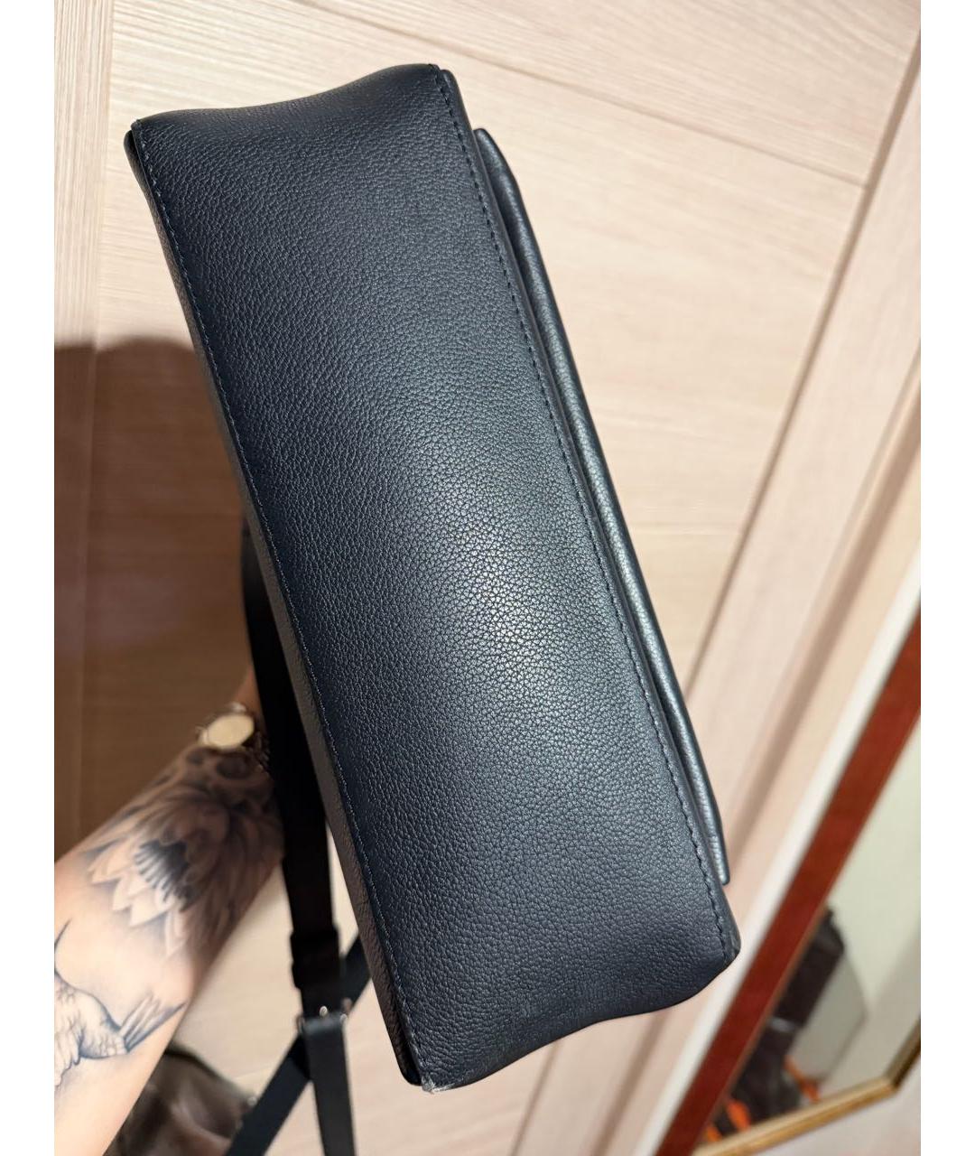 LOUIS VUITTON Черная кожаная сумка с короткими ручками, фото 5