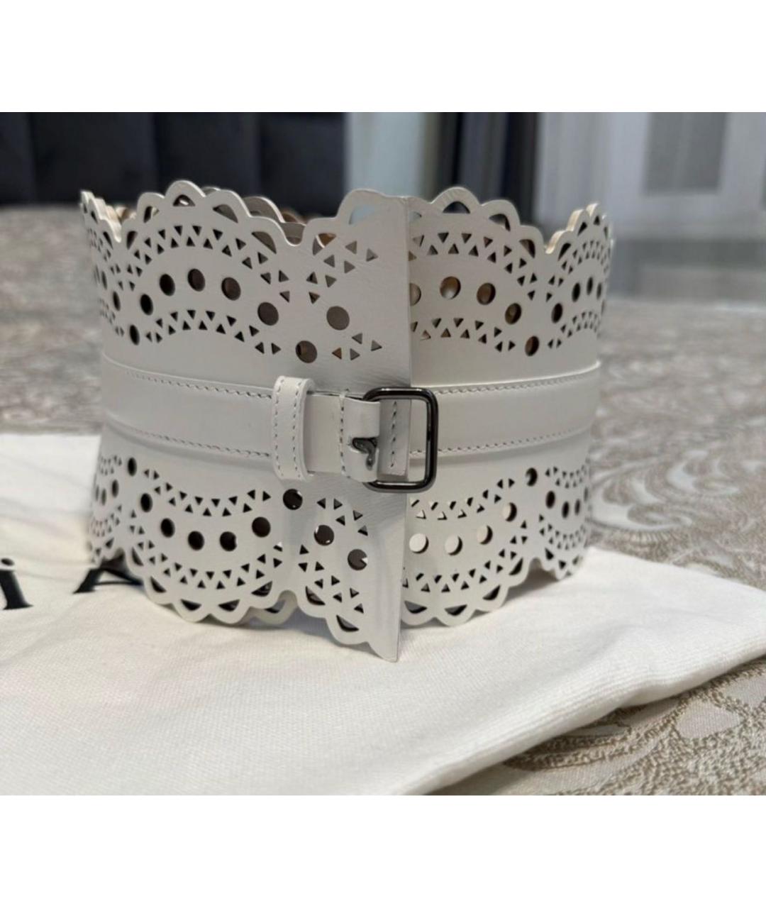 ALAIA Белый кожаный ремень, фото 3
