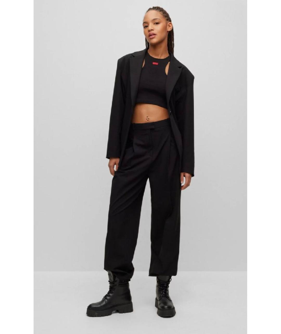 HUGO Черный полиэстеровый жакет/пиджак, фото 5