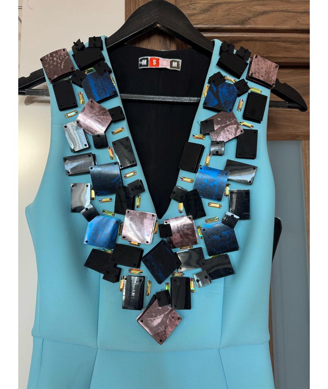 MSGM Голубое коктейльное платье, фото 4