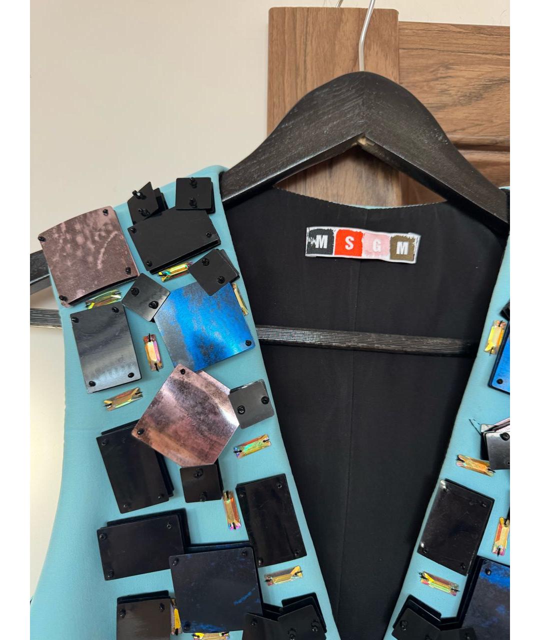 MSGM Голубое коктейльное платье, фото 3