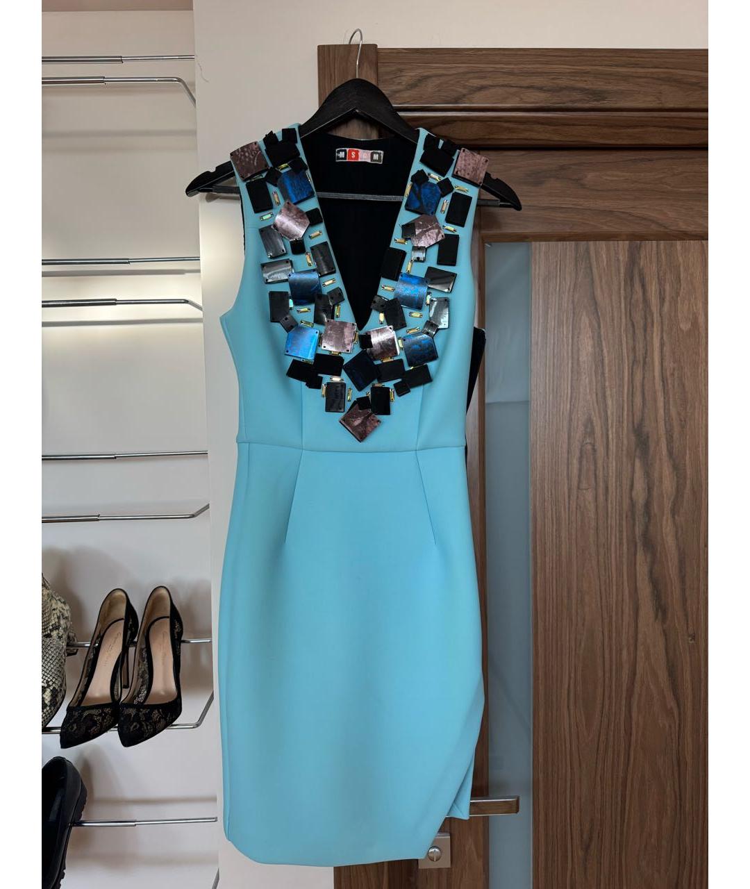MSGM Голубое коктейльное платье, фото 7