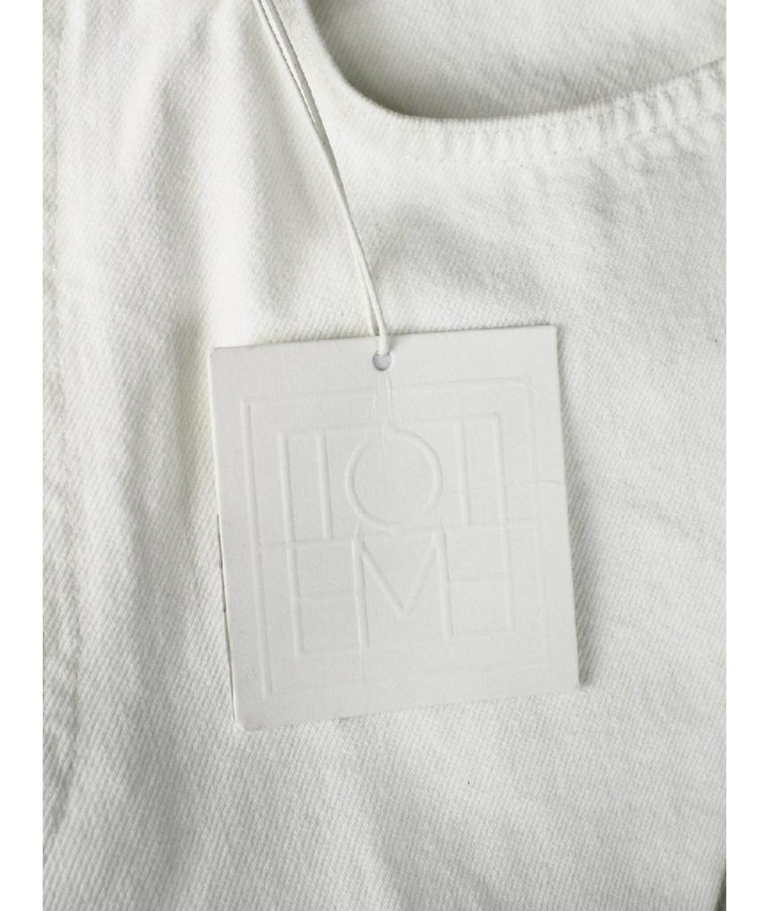 TOTEME Белые хлопковые прямые джинсы, фото 6