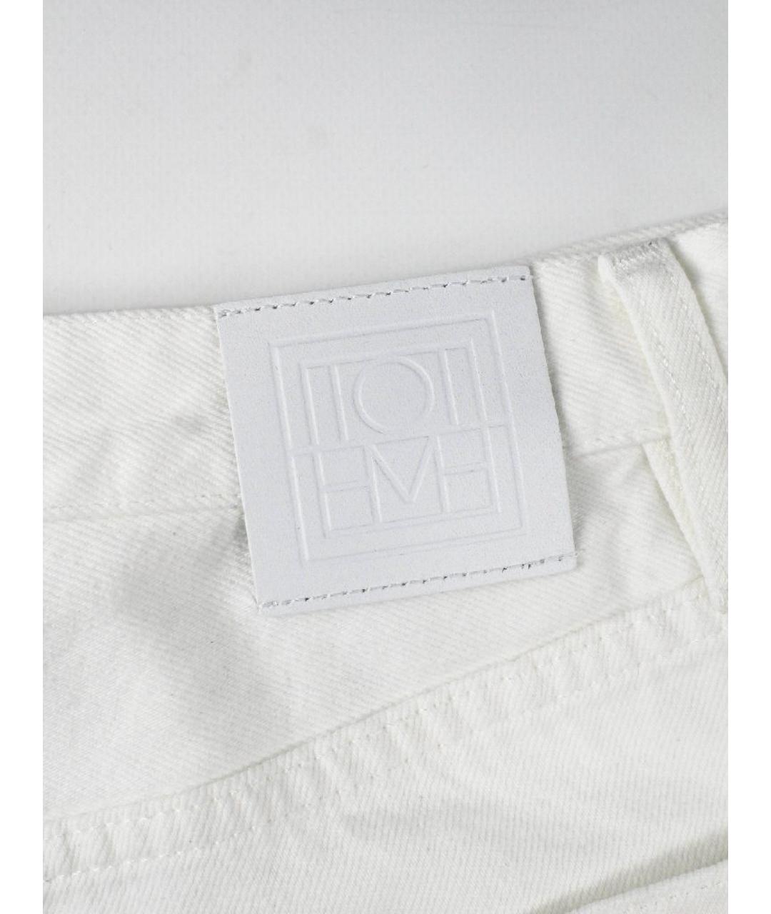 TOTEME Белые хлопковые прямые джинсы, фото 4