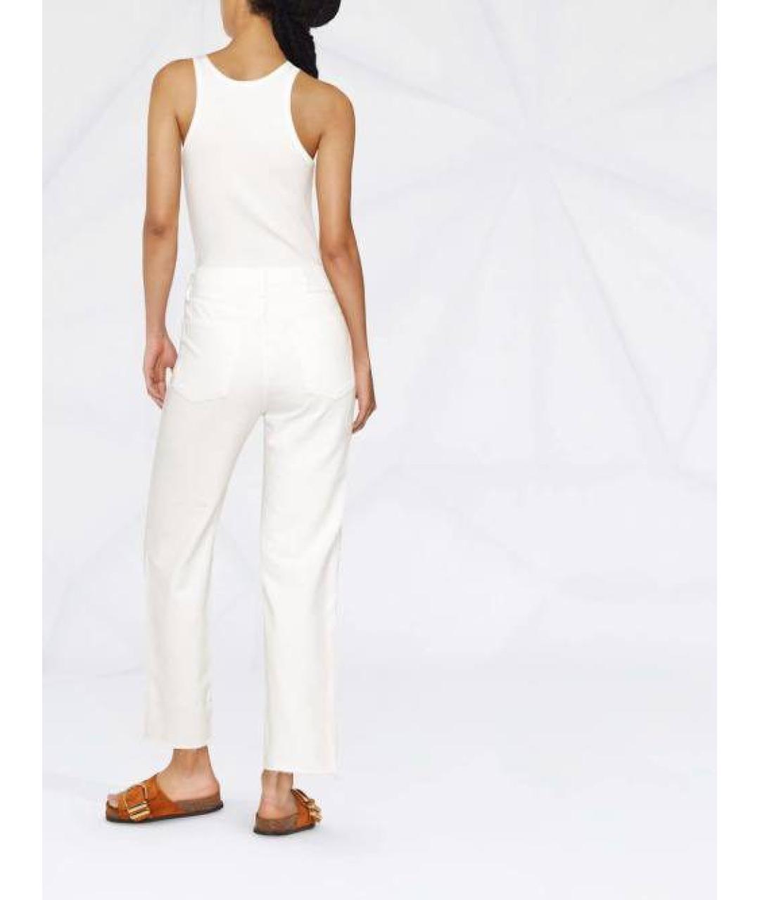 TOTEME Белые хлопковые прямые джинсы, фото 5