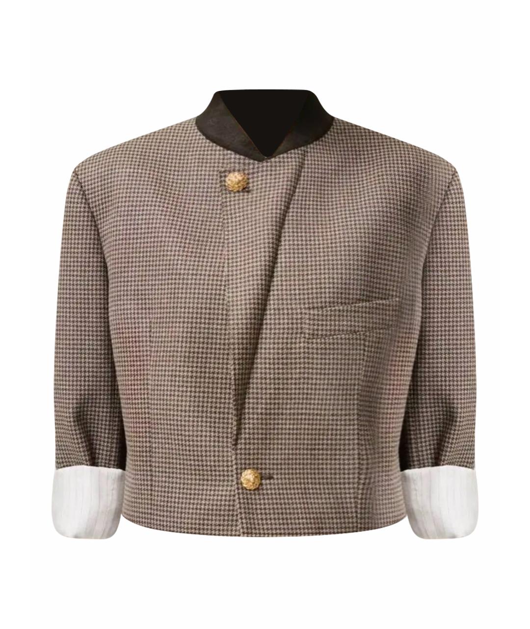 CHANEL Коричневый шерстяной жакет/пиджак, фото 1