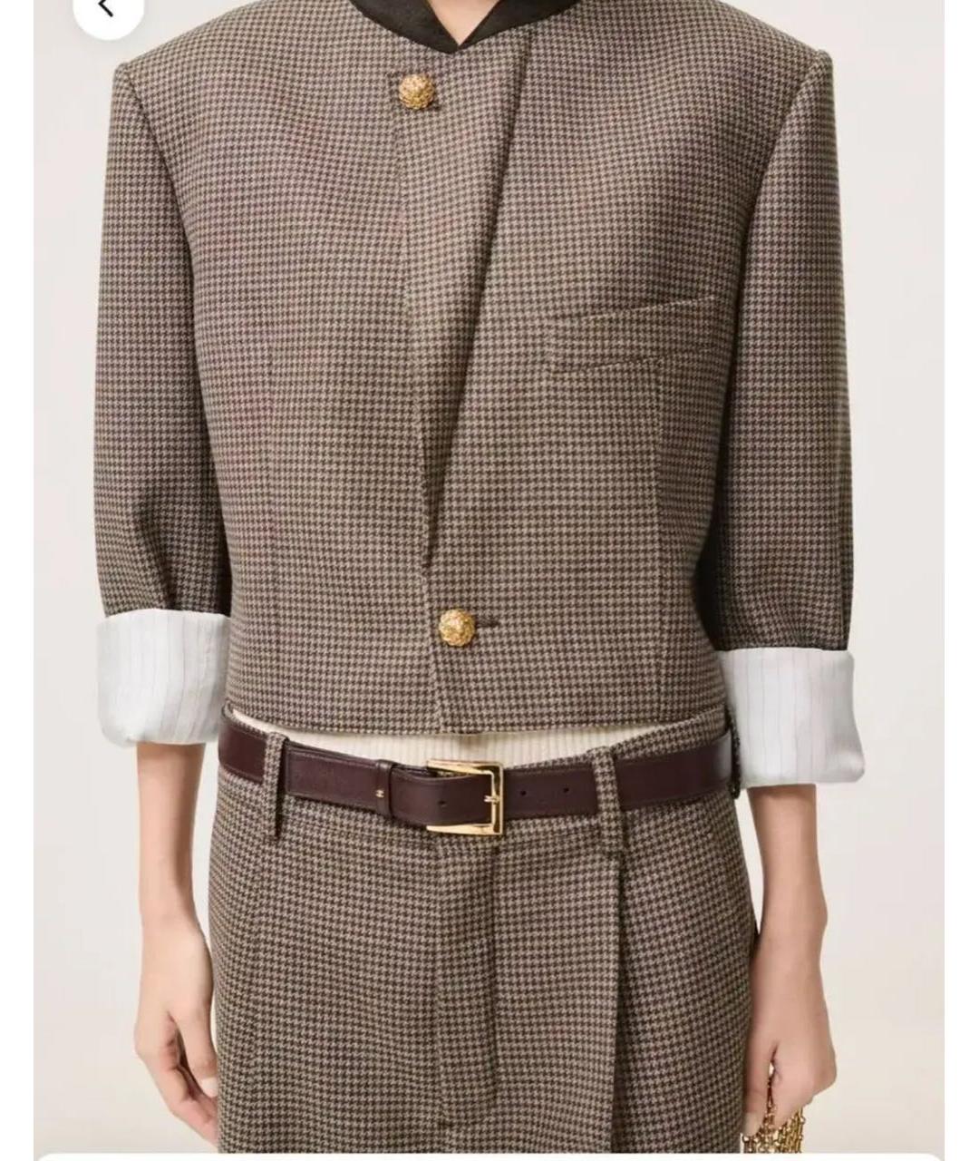 CHANEL Коричневый шерстяной жакет/пиджак, фото 2