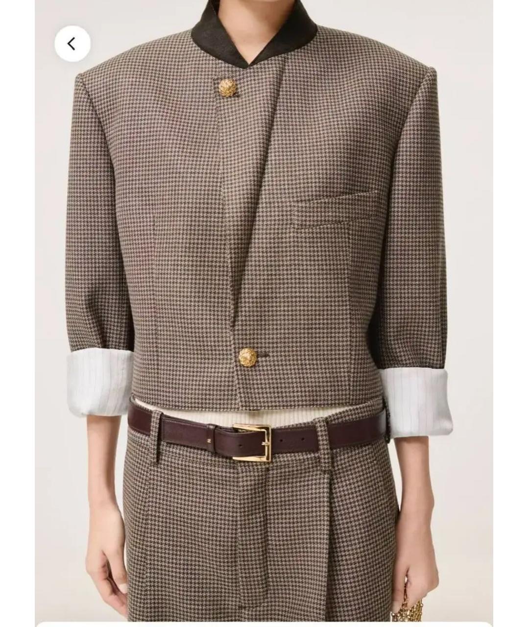 CHANEL Коричневый шерстяной жакет/пиджак, фото 3