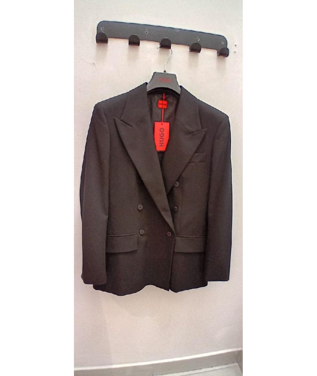 HUGO Черный вискозный костюм с брюками, фото 5