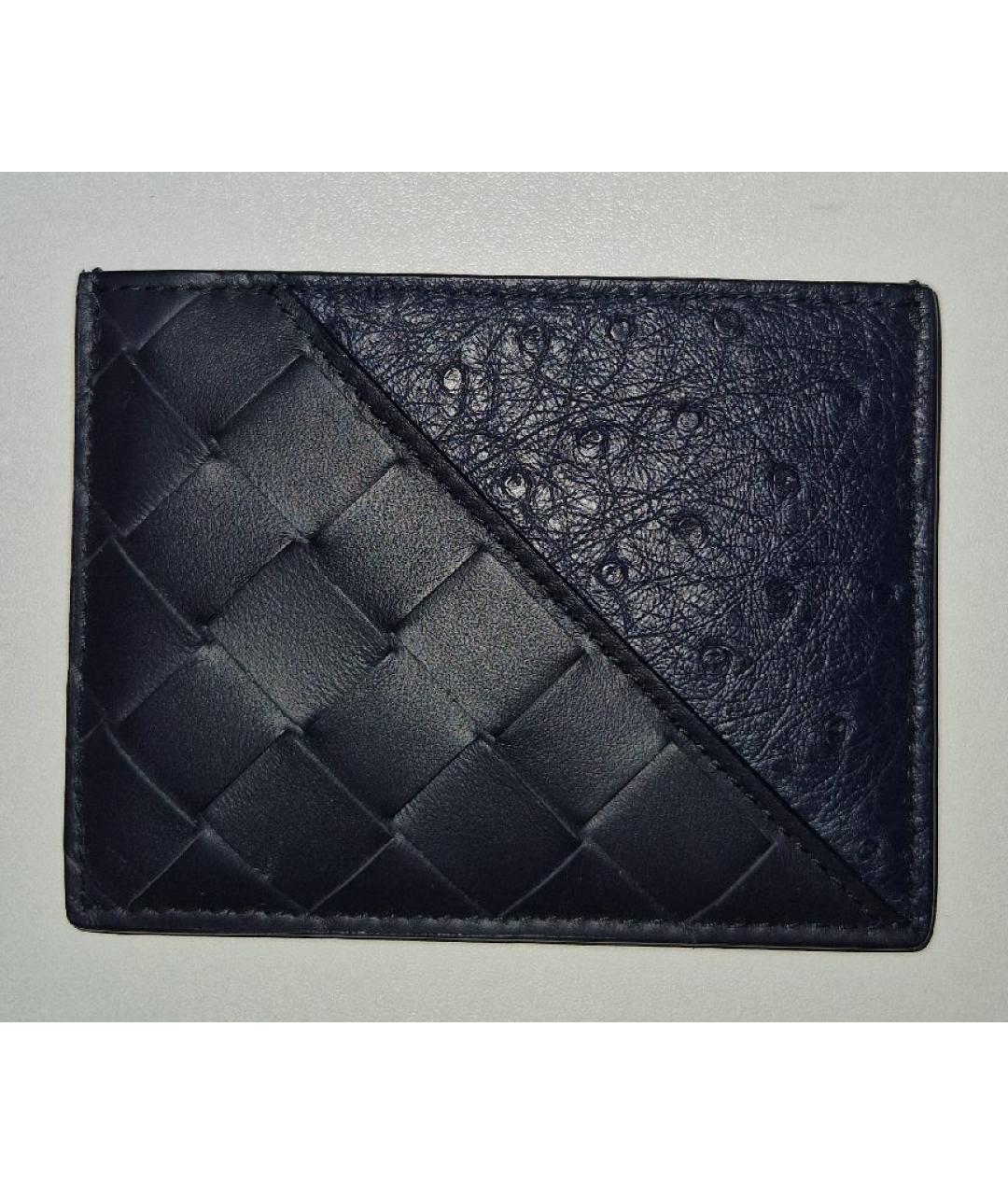 BOTTEGA VENETA Темно-синий кардхолдер из экзотической кожи, фото 3