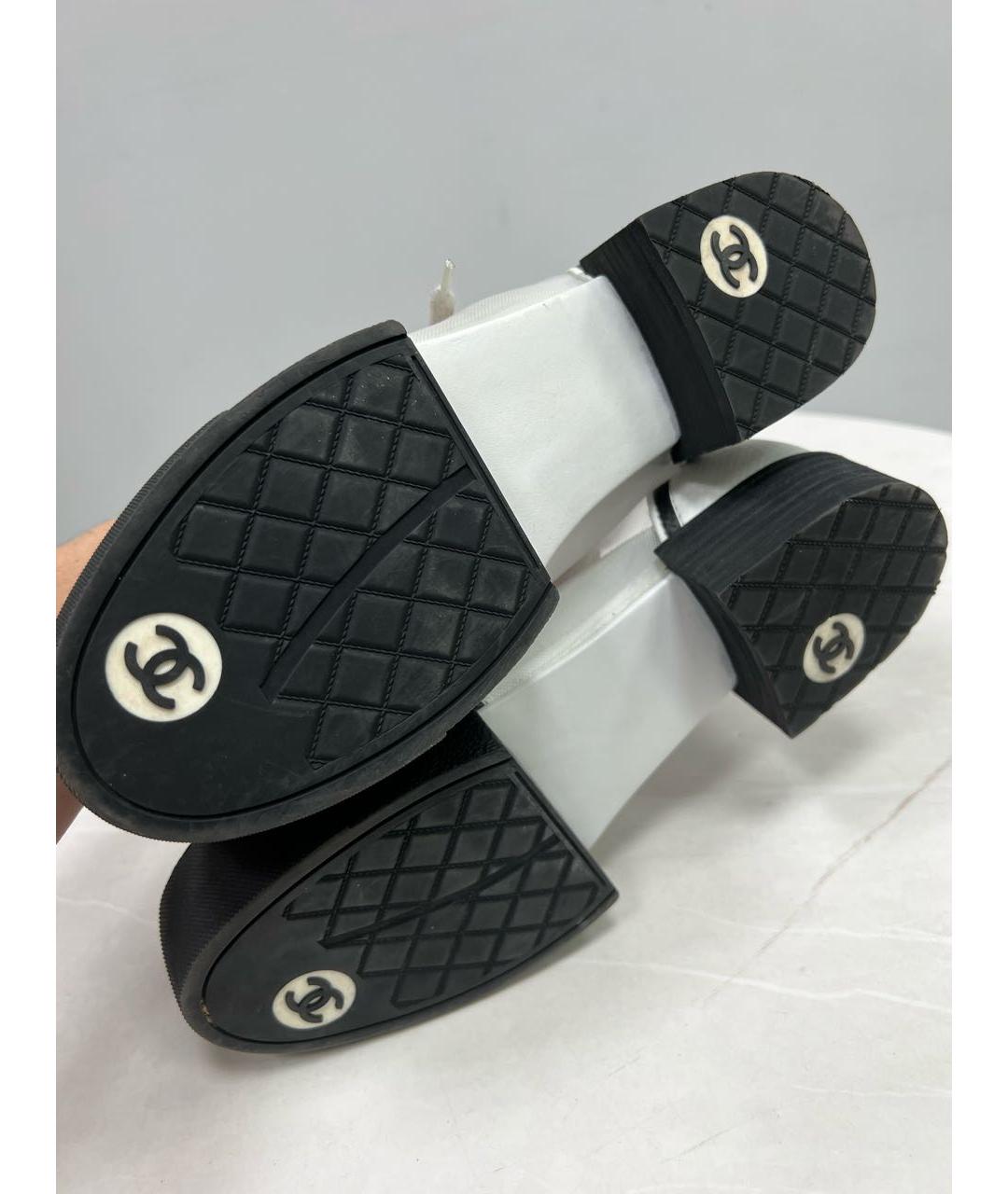 CHANEL Белые кожаные брогги и оксфорды, фото 5