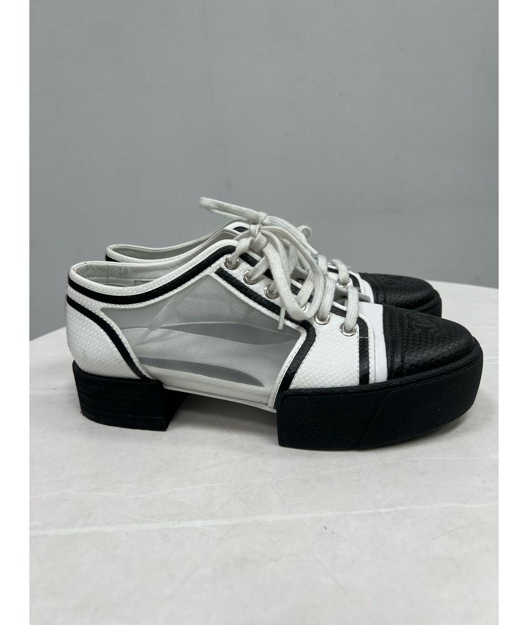 CHANEL Белые кожаные брогги и оксфорды, фото 9